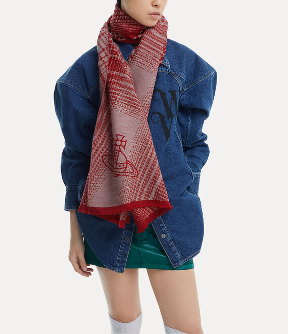 Vivienne Westwood 50x200 Madras Check Scarf in RED